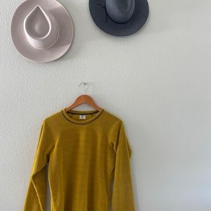 Melanzana Micro Grid Crew Neck - Medium Yellow